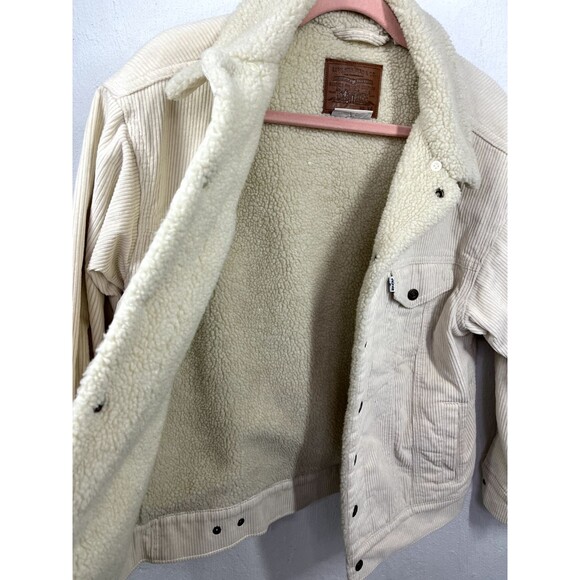 LEVI'S EX BOYFRIEND SHEPRA LINED CORDUROY WOMENS JACKET SIZE XS - Picture 3 of 4